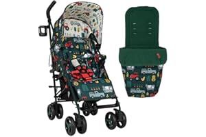 Cosatto Supa 3 Pushchair with Footmuff – Lightweight Stroller from Birth to 25Kg - Easy, Compact, Umbrella Fold, Large Shopping Basket, Carry Handle Footmuff (Old Macdonald)