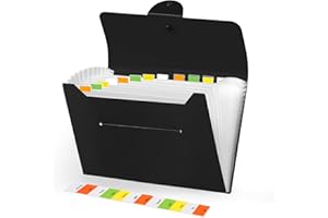 Brencco Raccoglitore Documenti, A4 Portadocumenti, Portatile Cartella Portadocumenti, 13 Tasche Porta Documenti Espandibile, Cartelline Cartellina a4 per Casa, Scuola e Società, Nero