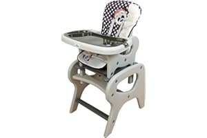 MUNDIBEBÉ Trona para bebé convertible en mesa y silla, modelo panda gris. Trona o silla para niños