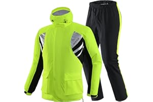 ‎SCOYCO Scoyco Motorrad Regen Anzug Reflektierend Wasserdicht Atmungsaktiv Regen Gear 2 Stück Set mit Jacke & Hose für Erwachsene Radfahren Reiten