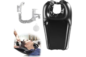 Auptiz Lavandino gonfiabile per capelli,Lavabo Gonfiabile Mobile per Parrucchiere Letto da bagno per disabili, anziani, pazienti costretti a letto, Con doccia, spazzola per shampoo