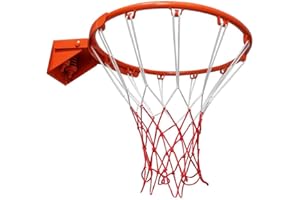 Aoneky Aro de Baloncesto con Doble Resorte - Montaje en Pared, 45 cm de Diámetro, Tubo de Acero 18mm, Equipo Deportivo para Entrenamiento de Basquetbol, Uso Interior Exterior