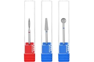 YuxianLB 3 Stück Diamant-Nagelbohrer Nagelhautbohrer Kugelform Nagelhaut Nagelschneider Bit Flamme Bit Alles In Einem Nagel Prep Kit Für Maniküre Salon Nagelhaut Entfernen Unter Nagel Abgestorbene