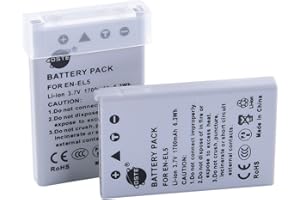 DSTE® 2x EN-EL5 Rechargeable Li-ion Battery for Nikon Coolpix P510 P520 P530 P5100 P6000 S10 P3 P4 P80 P90 P100 P500 Digital Camera