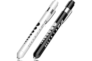 RISEMART Pupillenleuchte, Diagnostikleuchte Krankenschwester Rettungsdienst Zubehör mit Pupillenmessgerät und Lineal (Schwarz und weiß)