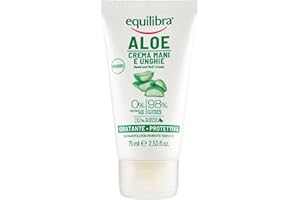 equilibra Corpo, Aloe Crema Mani e Unghie, Crema Mani a Base di Aloe Vera, Svolge un'Azione Idratante, Lenitiva, Protettiva e Riequilibrante sulla Pelle, Rapido Assorbimento, 75 ml