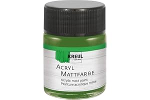 KREUL 75512-Pintura acrílica Mate, Verde Bote de 50 ml, Pintura al Agua cremosa, Opaca, de Secado rápido, Adecuada para Muchas Superficies Diferentes, Olive Green