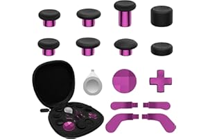 CHARM FOCUS 16-in-1 Metall Analogstick Ersatz Set für Xbox Elite Series 2 – Enthält magnetische Analogsticks, Paddles, Silikonkappen, D-Pads, Einstellwerkzeug (Magenta)
