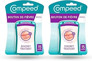Compeed - Patch Bouton de Fièvre - Traitant et Discret - Traitement Rapide - 2x15 patchs boutons de fièvre - Format 1,5 x 1,5 cm