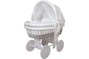 WALDIN BABY COLLECTION WALDIN Landau/berceau bébé complet, XXL, 24 modèles disponibles, cadre/roues gris laqué, couleur du tissu blanc