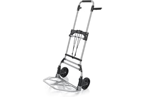 ‎BRANDSON Brandson – Sackkarre klappbar – 150 kg Last – Transportkarre - Vollgummireifen –- inkl. Expanderseil – Aluminium – gummierter Griff – arretierbar auf 115 cm