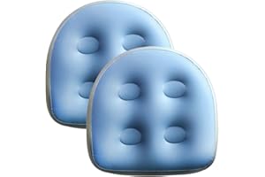 IEWROYT 2 x Inflatable Booster Seat 18.5 x 16 x 5.9 Inch Spa & Back Support Inflatable Seat with Suction Cup Whirlpool PVC Booster for Adults, BlueHot