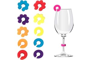 CKANDAY 12 sztuk silikonowych markerów do drinków, kieliszków do wina, na imprezę, do szampana, koktajli, martinis, różne kolory