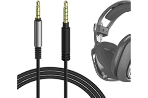 Geekria Cavo audio QuickFit compatibile con Astro A40 tr, A40, A30, A10 Gen 2, A10 Gaming Headset Cavo, 4 passi a 5 passi 3,5 mm Aux Cavo stereo di ricambio (6 ft/1,7 m)