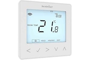 KUDOS-TRADING Heatmiser NeoStat Programmable Water and Central Heating Thermostat Works with the NeoHub for Smart Control Alexa Google Assistant and Apple Home Kit (White)