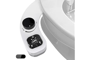 PENDEJATO Bidet Attachment for Toilet UK - Non-Electric Ultra-Slim Push-Button Bidet with Self-Cleaning Dual Nozzle (Frontal & Rear Wash) - Bidet Toilet Seat Attachment with Water Pressure Adjustment