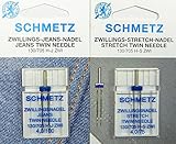 1 aguja doble para tela stretch 4,0/75 (pistón plano).