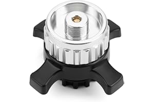 Onlyfire Adaptateur de Cartouche de Gaz pour Réchaud Camping, Adaptateur Bouteille pour Cartouches de Gaz Easy-Click/CV Passage de la Fermeture à Baïonnette au Raccord Fileté 7/16", Argent, 1 Pièce