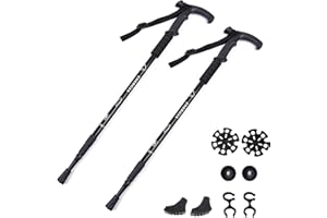 ThreeH Walking Sticks Lightweight Trekking Poles T Anti-slip Handle Design Adjustable Walking Cane for Travel Hiking Climbing Senior Men Women