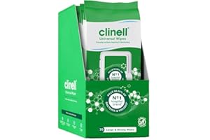 Clinell Universal Cleaning and Disinfecting Wipes for Home - Pack of 4 - 70 XL Wipes per Pack (280 Wipes) - with Moisture Lock Lid - Kills 99.99% of Germs, Antimicrobial, Quick Action