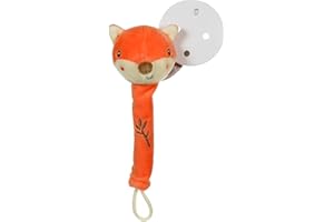 GIPSY TOYS – PELUCHE ACCROCHE-TETINE RENARD – GAMME « BAMBOO » - 13 CM S/CARTE – ORANGE ET BEIGE – 1ER AGE