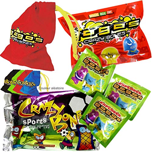GoGo's Crazy Bones Lot de 10 Figurines + Sac de Transport Magic Box