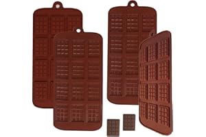 JDXun 12 Cavità Cioccolatini Stampo Silicone, 4 PCS Mini Stampo per Barretta di Cioccolato, Anti-aderente Riutilizzabile Stampi in Silicone per Caramelle Cioccolatini, Facili da Sformare