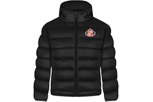 Sunderland AFC Boys Jacket Hooded Winter Quilted Kids OFFICIAL Football Gift