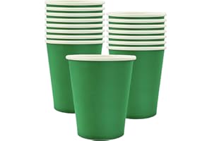 MOMAHUA 16P Party Cups,Green Paper Cup for Birthday,9oz/250ml Birthday Cups Solid Color Tableware,Table Decors for Wedding,Picnic,Sage Green Themed Party Supplies for 16 Guests