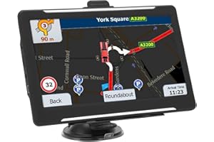 BHDK Navigatore GPS per Auto, Schermo da 7 Pollici 8 GB 256 MB WiFi Navigatore GPS 180 W 1024X600 HD GPS per Auto Offline Facile da Vedere con Guida vocale, Sistema di Allarme per autocarro Camion