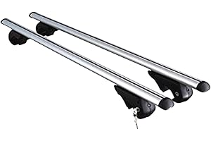 SHIELD AUTOCARE Universal Heavy Duty Streamline (Pair Of) Aluminium Roof Rail Bars Rack For Any 4x4 Cars Bars For Travel and Luggage Transportation