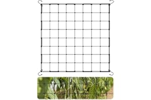 ZOEWEI Scrog Netz 80x80 cm Pflanzennetz Elastische Ranknetz für kletterpflanzen Gartennetze mit 4 Haken Ranknetz für Pflanzen, Gemüse, Früchte, Blumen