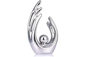 LCCCK Decorazione moderna per la casa, in ceramica, con decorazione in argento, decorazione per la casa, per cucina, ufficio, tavolo e feste in argento