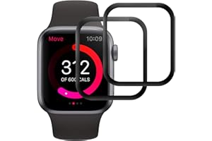 BEUKEI Verre Trempé pour Apple Watch Series 6/5/4/SE 40mm, 2 Pièces Vitre trempe [3D Incurvé Couverture Complète][Haute Sensibilité][Sans Bulless] écran Protection