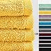 Produktbild Lumaland Premium 4er Set Handtücher 50 x 100 cm aus 100% Baumwolle 500 g/m² mit Aufhänger gelb