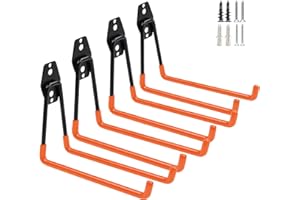 PYBTOOL Heavy Duty Garage Hooks, 7.5 Inch Wall Mounted Storage Hooks for Garden Tools, Hose, Ladder