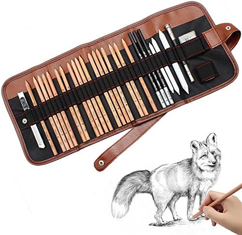 Sketch Pencil Drawing Pencil Set, 18 pcs pencils sketching pencils set for Beginners - Sketch/Charcoal pencil, Erasers Craft Knife Pencil Extender for Students, Kids & Adults