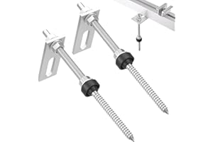 BUT THE COW 2 Pz Viti Doppia Filettatura, Bulloni a Staffa in Acciaio Inossidabile M10 x 200 mm con Piastre Fissaggio M10 x 200 mm per Fissaggio Pannello Fotovoltaico, con Dadi di Bloccaggio