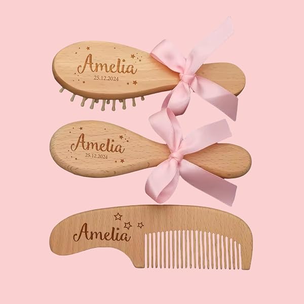 Coffret Cadeau Naissance Bébé Personnalisé Prénom - Set Brosse, Hochet, Boîte Dents De Lait Et Couverts