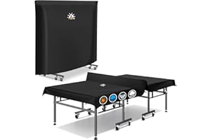 Zettum Table Tennis Cover Waterproof Outdoor, Heavy Duty 600D PU Ping Pang Covers Universal Fit for Folding & Flat Tables, All-Weather Protection Table Tennis Table Cover