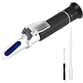 QWORK&reg; Salinity Refractometer, Dual Scale Salt Water Tester Hydrometer with ATC, for Fish Farming, Sea Water Analysis, 0-100