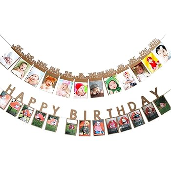 Festone Foto 12 Mesi Per Primo Compleanno - Banner Decorativo Con Corda Per Feste - Foto 4