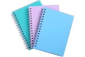 Irmanas A6 Notebooks, 3 Pack Small Wirebound Notepad, Mini Ruled Lined Journal, College School Supplies Pocket Spiral Notebook for Work, Aesthetic Gift Office Supplies for Teen Girls Boys