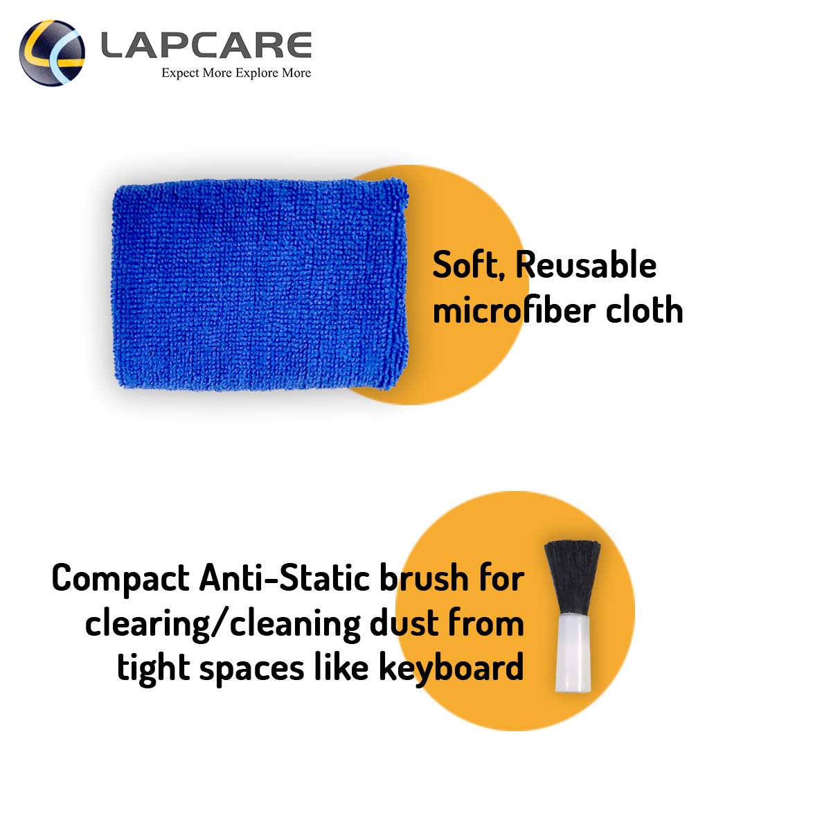 LAPCARE 5in1 Screen Cleaning Kit with Suction Balloon for PC, Laptops, Monitors, Mobiles, LCD, LED, TV/Professional Quality/Prevents Static Electricity, 125ml with Micro Fiber Cloth & Compact Brush - Image 5