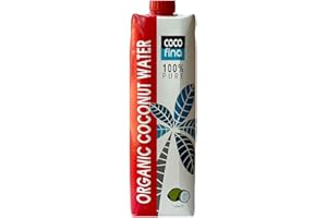 Cocofina Organic 100% Natural Pure Unsweetened Coconut Water 1L (Pack of 12)
