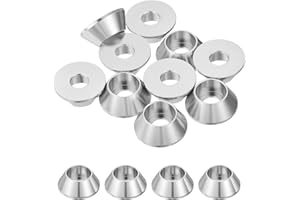 QUARKZMAN Arandelas Cónicas M6, Juntas de Cabeza de Copa de Aluminio Anodizado para Tornillo Rc/Fpv/Pc/Drone/Accesorios Mecánicos, Paquete de 10 (Plata)
