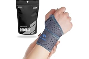 FMCOMMERCE Muñequera Ambidiestra Ortopédica, Especial para Muñeca Abierta, Tendiditis y Esguince. Diseño Anti Rozaduras. Compresion Ajustable. Cómoda Y Transpirable. Muñequera Tunel Carpiano. (Gris Oscura)