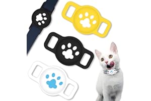 Coholl Protective Case Compatible with Airtag Protector Case,3Pack Silicone Airtags Case Tracker Holder Work with Pet Dog Cat Collar and Children's School Bag Anti-Lost,Small