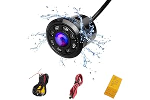 PolarLander Waterproof Car Parking Sauvegarde Reverse Rear View Camera 8 LED Night Vision 170 degrés Couleur CCD Image 18.5mm Drill Hole