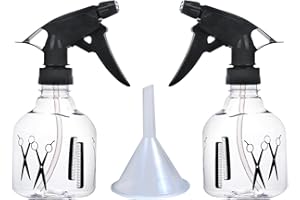 TAFACE - Lote de 2 botellas de spray de plástico de 250 ml con punta de pulverización ajustable, antifugas, larga vida útil, pulverizador recargable con embudo